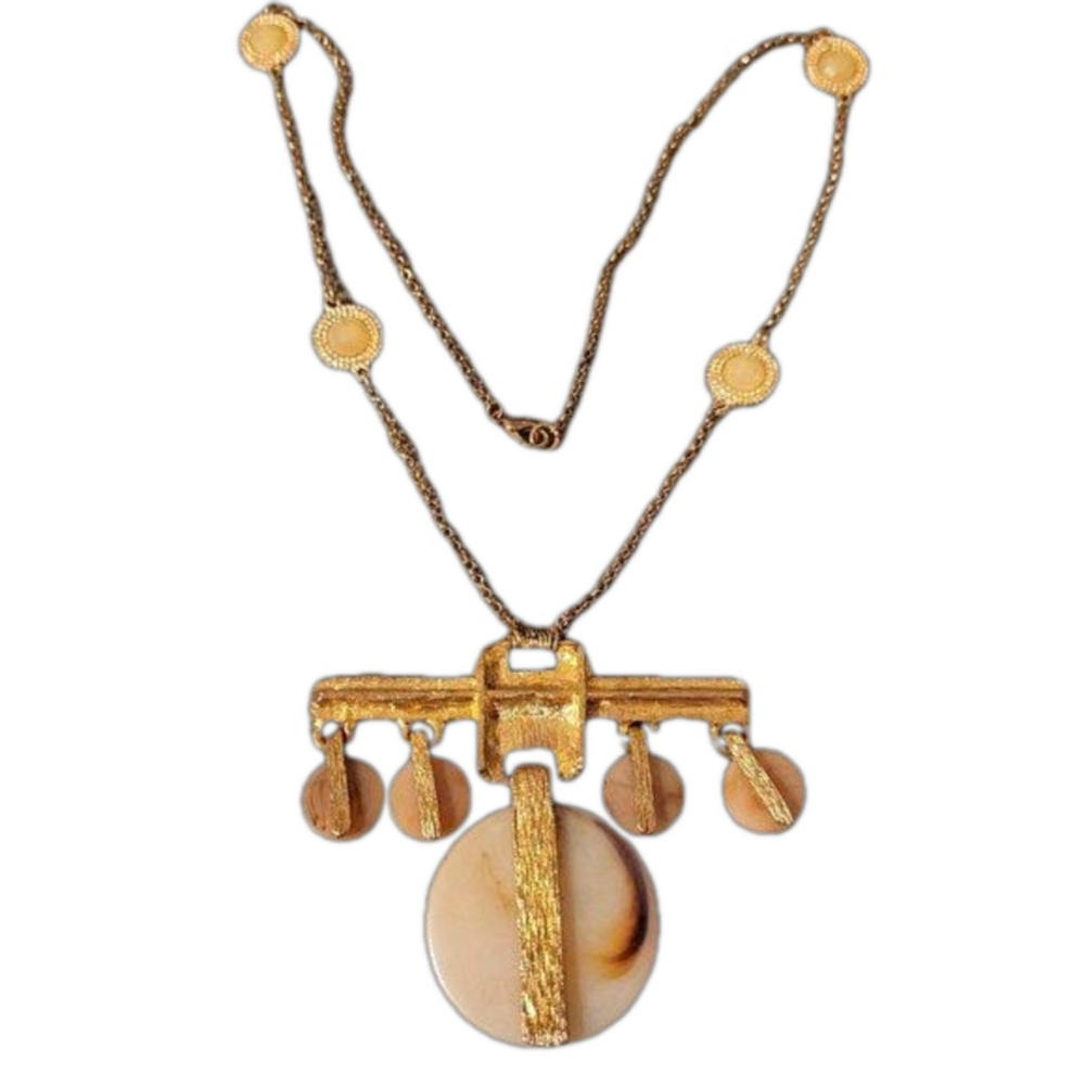 Vintage Boho/Hippie Geometric Necklace, EUC